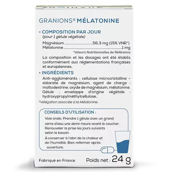 Granions Mélatonine 60 gélules