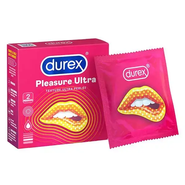 Durex Pleasure Ultra Préservatif Texture Ultra Perlée 2 unités
