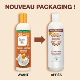 Creme of Nature, CNI, Shampoing lait de coco, démêlant et revitalisant (354ml)