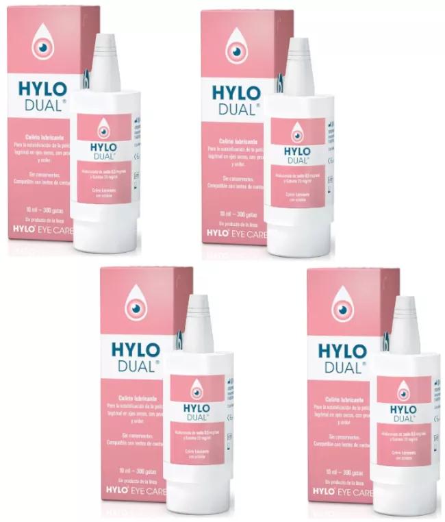 Hylo-Dual smerende oogdruppels 4x10 ml