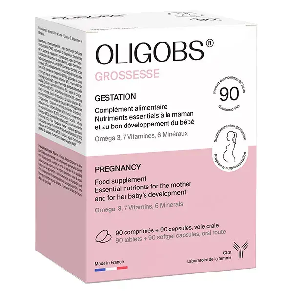 Oligobs gravidanza - Omega 3 - ferro - magnesio - 90 compresse + 90 capsule