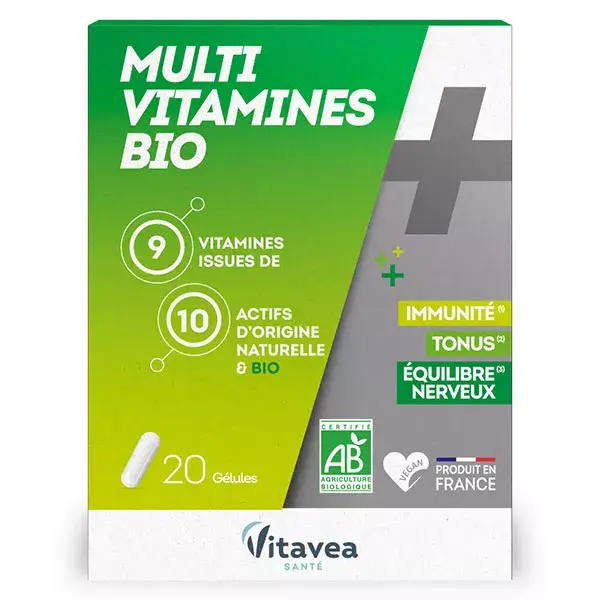 Vitavea Multi Vitamines Bio Immunité Tonus Equilibre nerveux 20 gélules