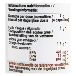 Norsan Oméga 3 Vegan 1700mg Huile d'Algue 80 capsules