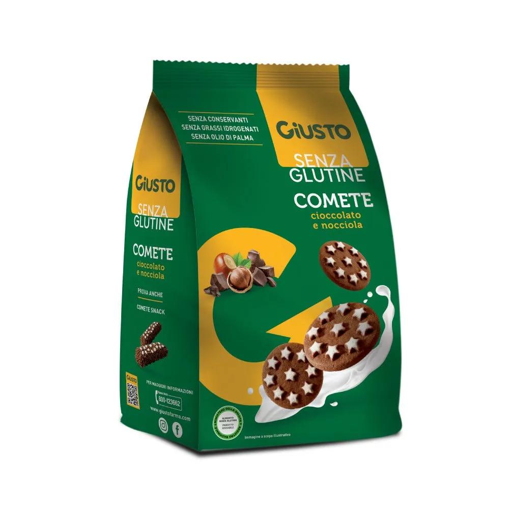 Giusto Senza Glutine Comete Biscotti al Cioccolato e Nocciole 200 g