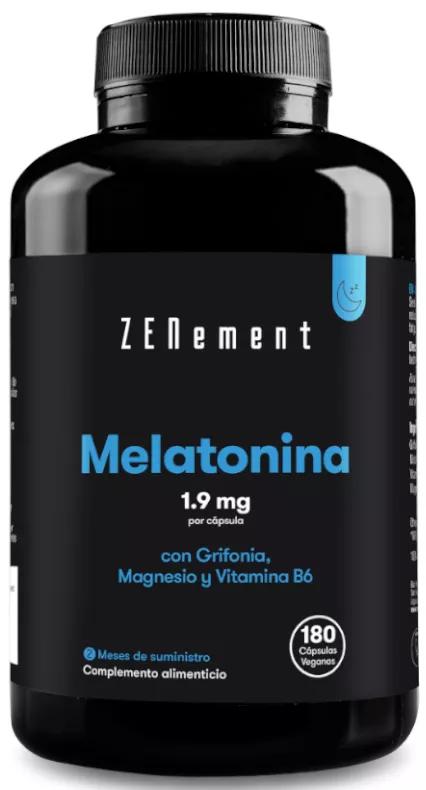 ZENement Mélatonine 1,9 Mg avec Griffonia, Magnésium et Vitamine B6 180 Gélules