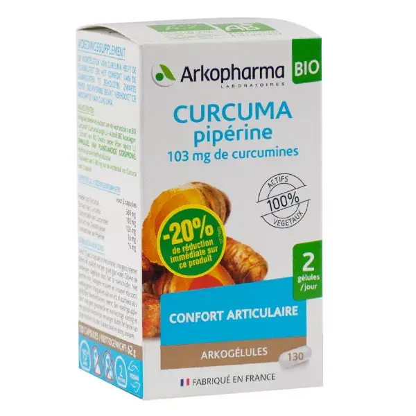 Arkogélules Bio Curcuma + Piperina 130 capsule