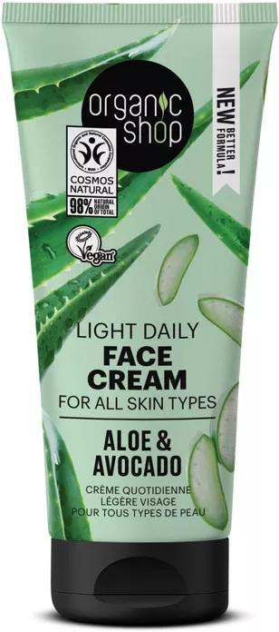 Imagen de Organic Shop Crema Facial Ligera Aloe y Aguacate 50 ml