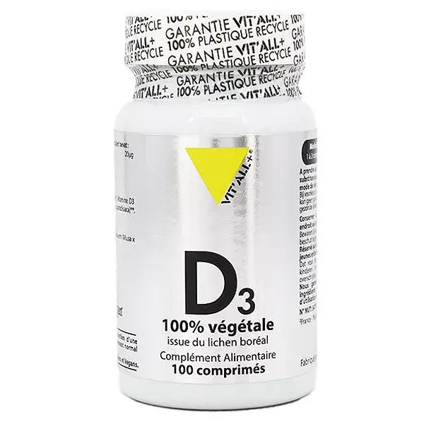 Vit'all+ Vitamine D3 Végétale 100 comprimés