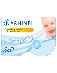 Narhinel Aspiratore Nasale Neonati e Bambini Soft con 2 Ricambi Soft con Filtro Assorbente