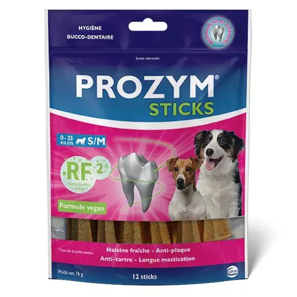 Prozym RF2 Sticks Masticables Perro S/M (0-25kg) 12 unidades 