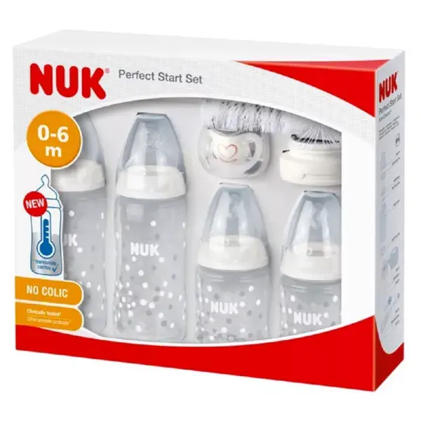 Nuk First Choice Perfect Start Pack Control de Temperatura + Biberón Anticólicos 4 unidades