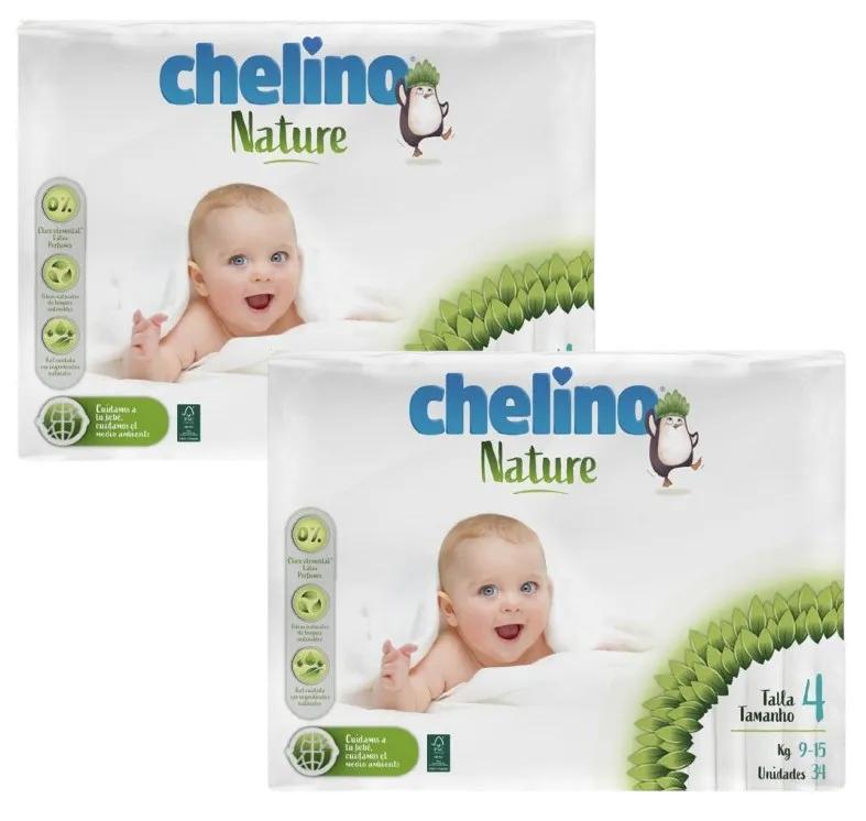 Couches Chelino Nature Taille 4 (9-15 Kg) 2x34 unités