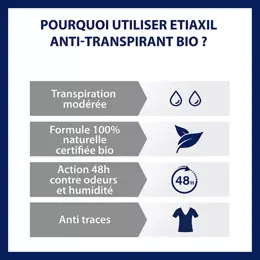 ETIAXIL Déodorant Anti-Transpirant Coco Végétal 48h Bio 50ml