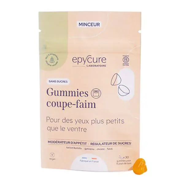 Epycure Minceur Gummies coupe-faim sans sucres Retarder sensation de faim x30