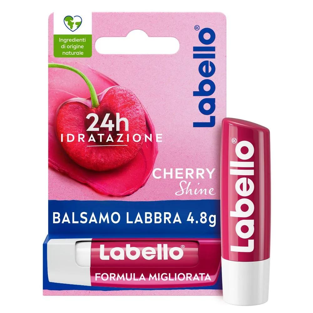 Labello Cherry Shine Burrocacao Labbra Colorato e Idratante all'Aroma di Ciliegia 4.8 g