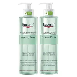 Eucerin DermoPure Gel Nettoyant Peaux Grasses à Tendance Acnéique Lot de 2 x 400ml