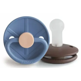 Frigg Little Viking Pacifier Block Silicone Ocean V./Cocoa +6m 2 units