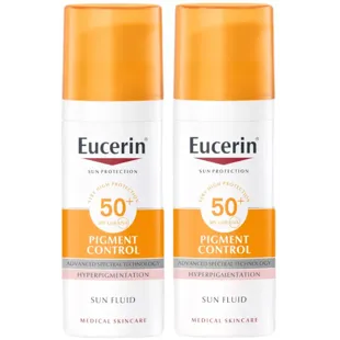 Eucerin Fluide Solaire Visage Contrôle des Pigments SPF50+ 2x50 ml