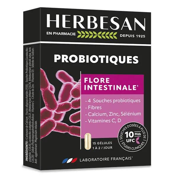 Herbesan - Probiotiques - Flore intestinale - 15 gélules