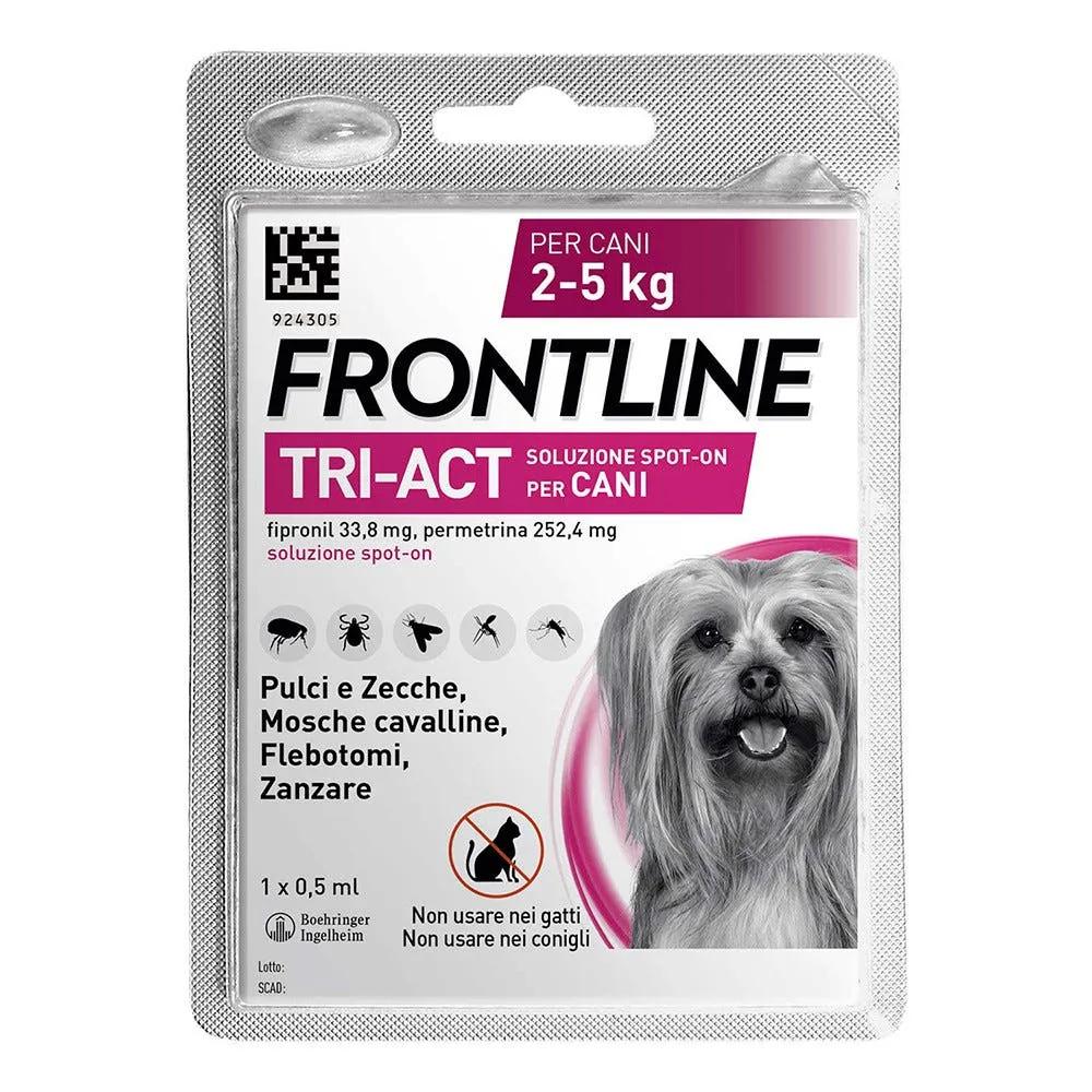 Frontline Tri Act Antiparassitario Per Cani 2-5 kg 1 Pipetta Singola da 0,5 ml