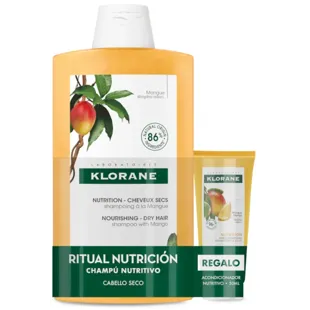 Klorane Mango Nourishing Shampoo 400ml + Free Conditioner 50ml