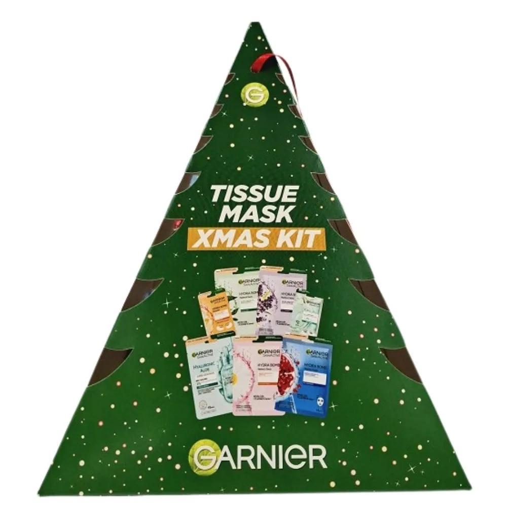 Garnier Tissue Mask Xmax Kit con 7 Maschere Viso e Contorno Occhi