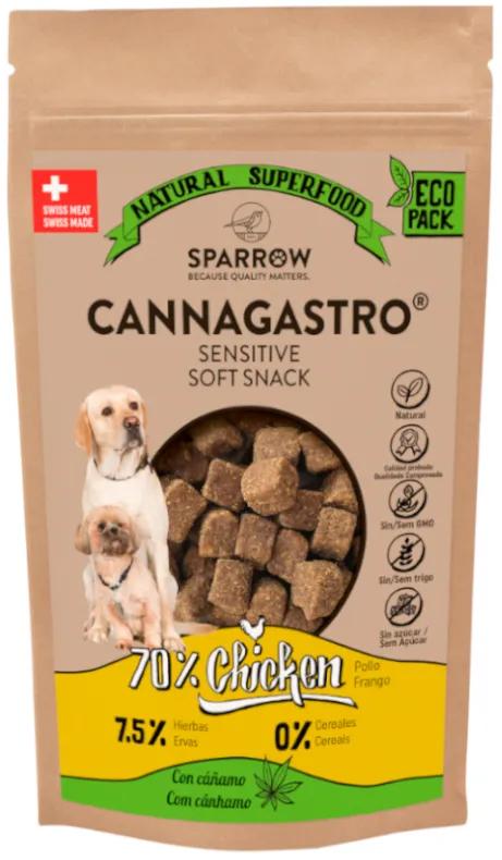 Sparrow Cannagastro Sensitive Soft Snacks Poulet avec Chanvre pour Chiens 200 gr