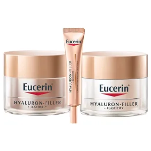 Eucerin Hyaluron-Filler Elasticity Tagescreme 50 ml + Nachtcreme 50 ml + Augenkontur 15 ml