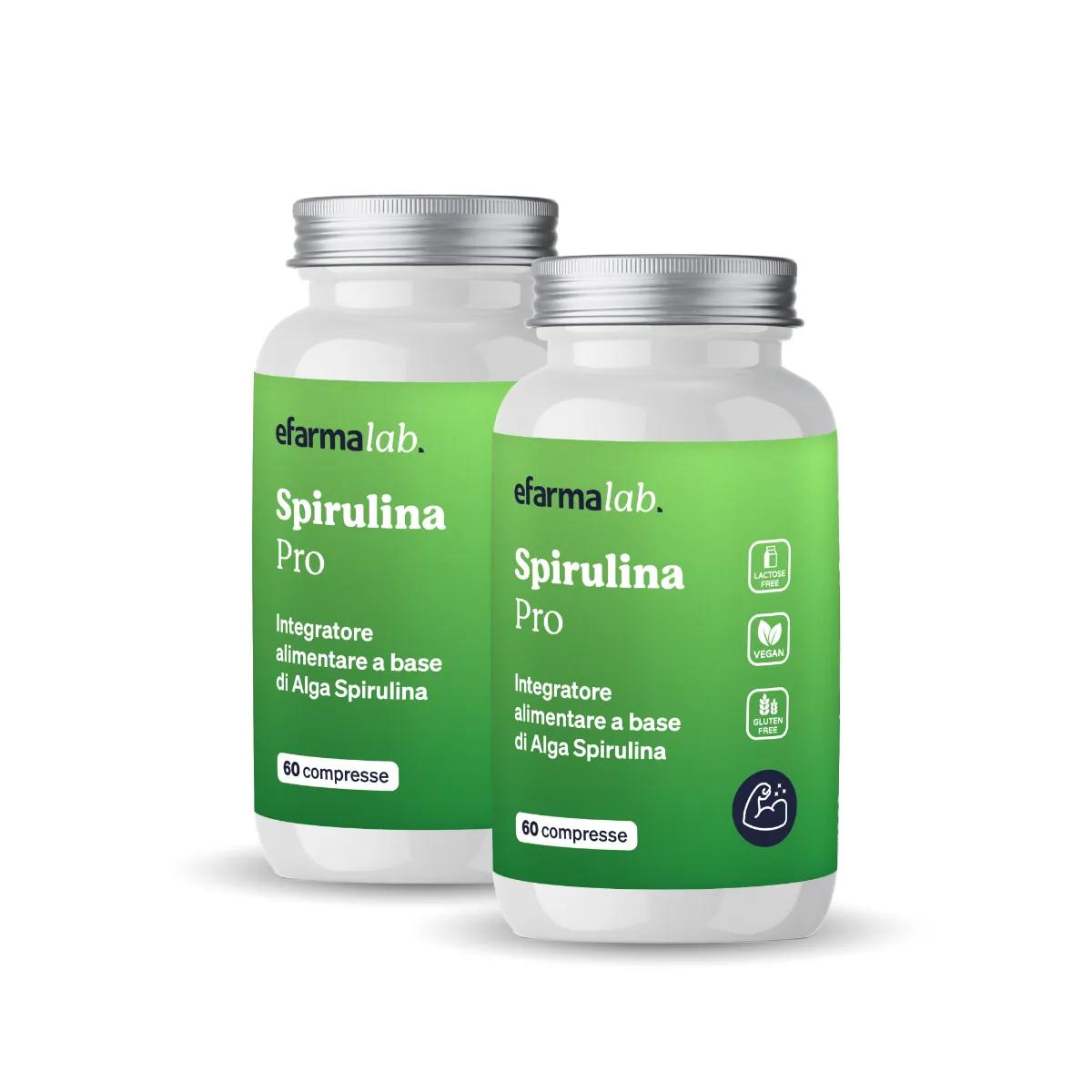 eFarmaLab Spirulina Pro Integratore Ricostituente Offerta BIPACCO 2X60 Compresse