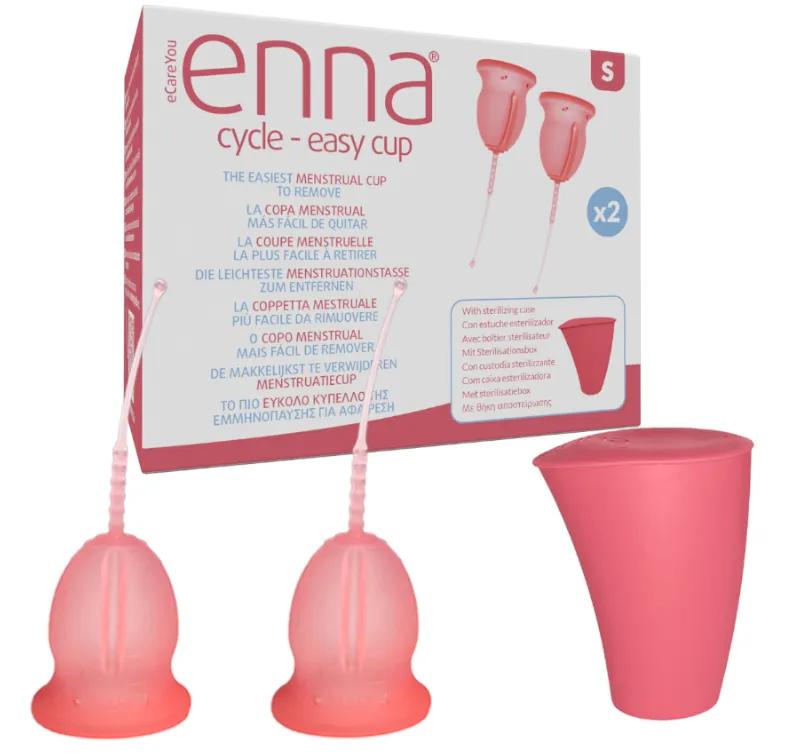 Enna Cycle menstruatiecup maat S 2 stuks + sterilisator