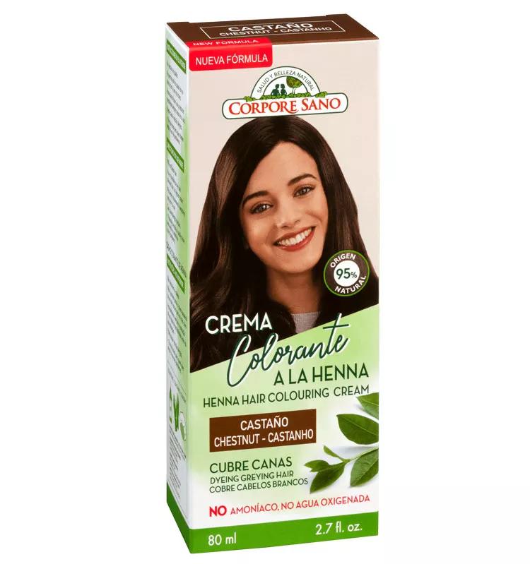 Crema colorante all'hennè Copre Capelli castani Corpore Sano 60ml