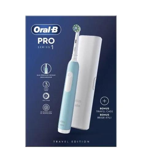 Oral-B PRO Series 1 Spazzolino Elettrico Colore Azzurro + Travel Case