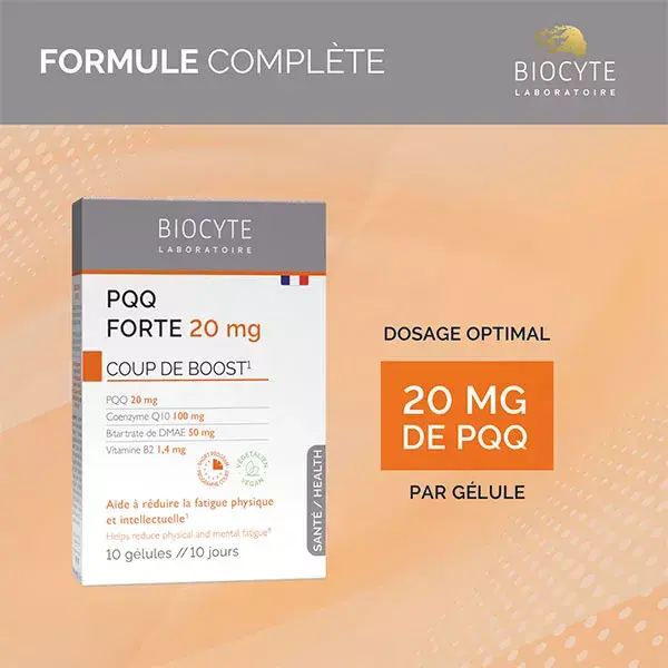 Biocyte PQQ FORTE Coup de Boost Fatigue Physique & Intellectuelle 10 gélules