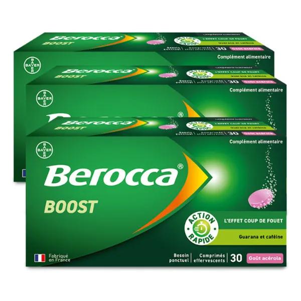 Lot de 3 Berocca Boost Magnésium Vitamines Caféine et Guarana 30 ...