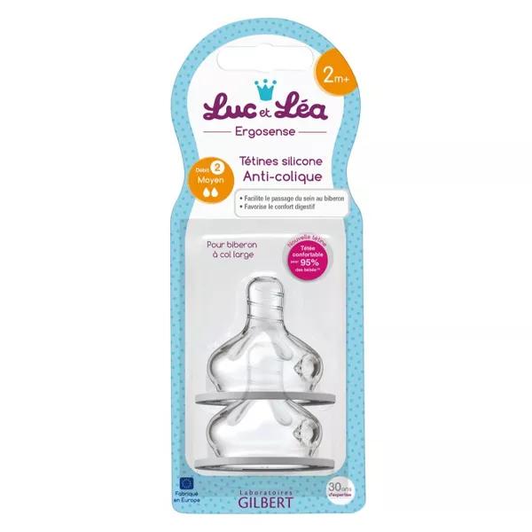 Luc et Léa Tetinas Con Valvula Anticólicos Flujo Medio M Pack de 2