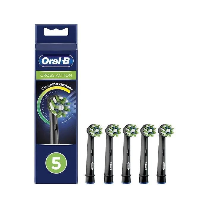 Oral-B Testine Crossaction Black Con Clean Maximiser 5 Pezzi