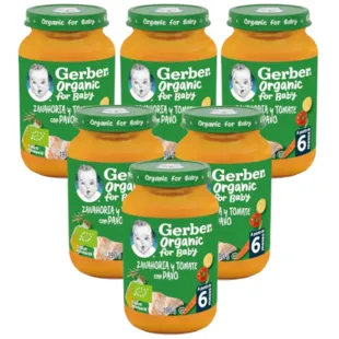 Gerber Organic Jar Carrot, Tomato and Turkey +6m 6x190 gr