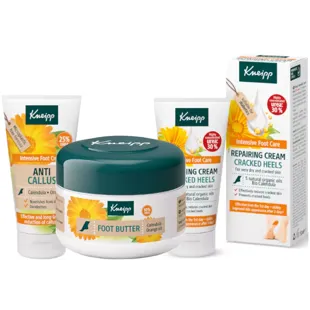 Kneipp Crème Talons Crevassés 50 ml + Beurre de Pieds 100 ml + Baume Anti Callosités 50 ml