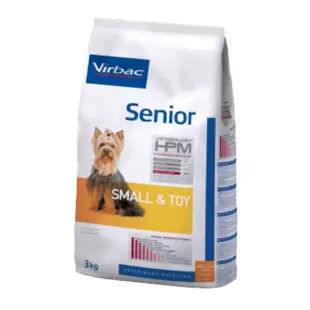 Virbac Veterinary hpm Cane Senior Small (-10kg +10 anni Toy (-5kg +12anni) Crocchette 3kg