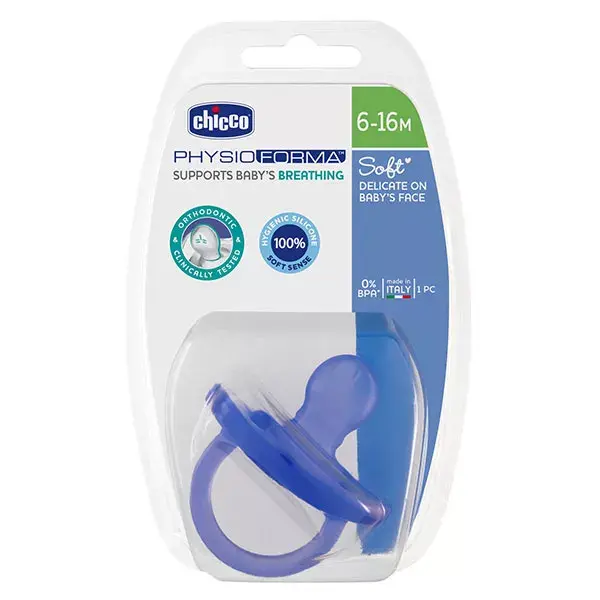 Chicco Pacifier Physio Soft All Silicone +6m Green