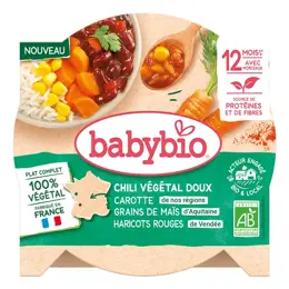 Babybio Chili Végétal Doux Carotte Maïs Haricots Rouges Bio 230g