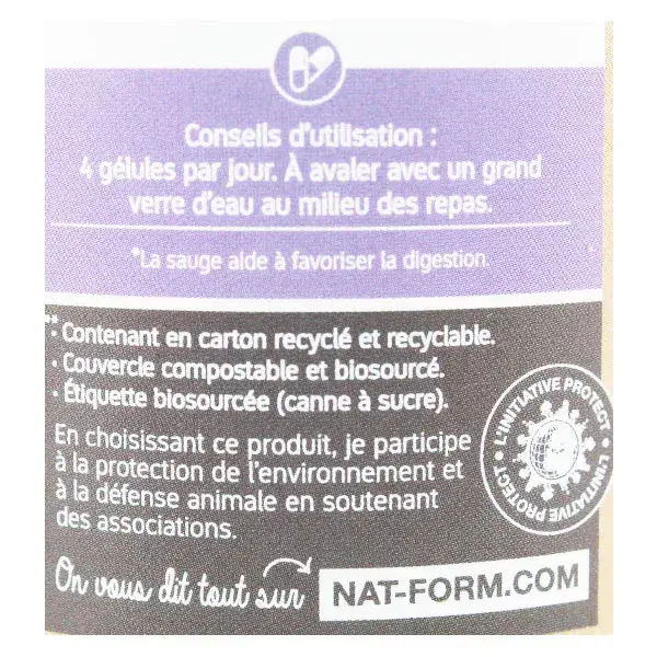 Nat & Form Écoresponsable Sauge Bio 200 gélules