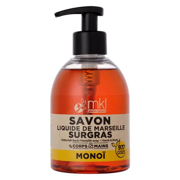 MKL Green Nature Savon Liquide de Marseille Surgras Monoï 300ml