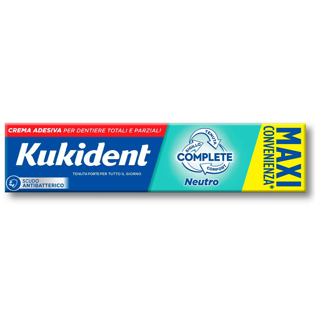 Kukident Complete Neutro Crema Adesiva Per Dentiere Totali e Parziali Aroma Neutro 65 g