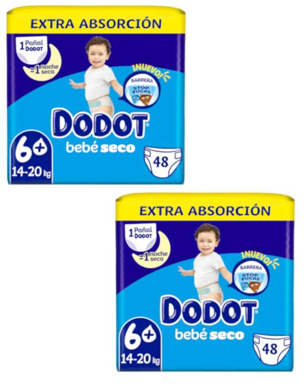 Dodot Couches Bébé Dry T6+ (14-20 Kg) 2x48 unités