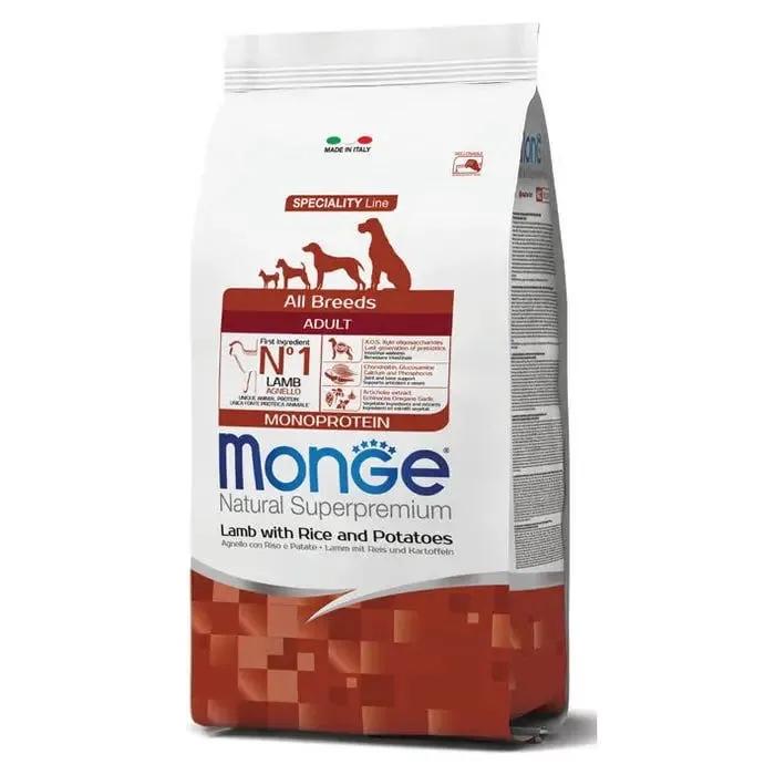 Monge All Breeds Puppy & Junior Agnello Riso E Patate Cibo Secco Per Cani Cuccioli Sacco 2,5 Kg