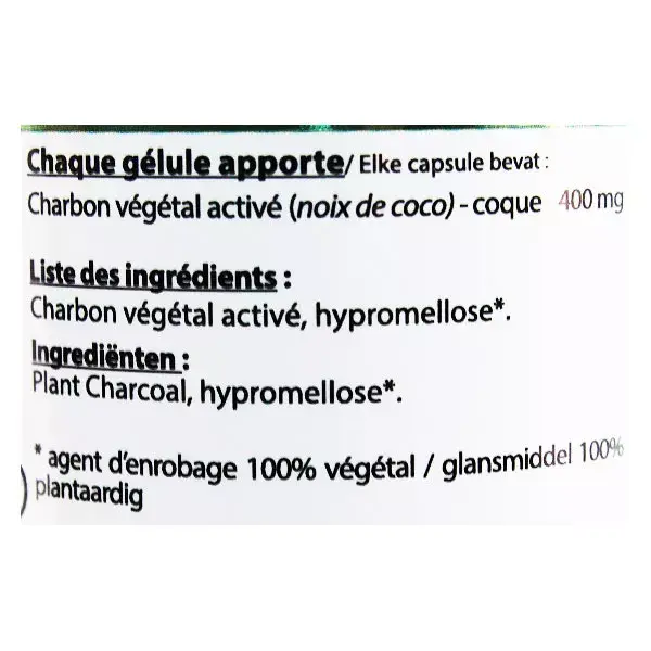 Vit'all+ Charbon Végétal Activé 60 gélules végétales