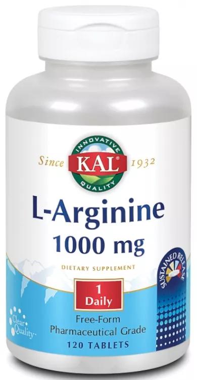 KAL Solaray L-Arginina A/R 1000 Mg 120 Comprimidos