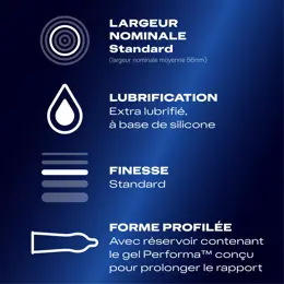 Durex Préservatifs Performance Booster - 10 Préservatifs Effet Longue Durée