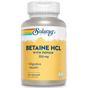 Solaray Betaina HCL + Pepsin 250 mg 180 Vegcaps